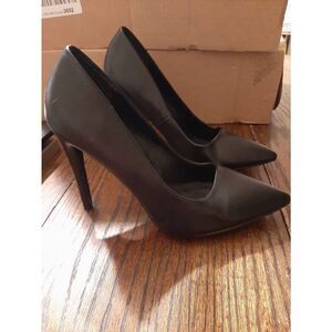 New 8.5 Derek Heart Black Pointed Toe High Heel Dress Shoes Stiletto Pump READ!